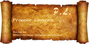 Propper Levente névjegykártya