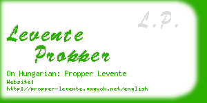 levente propper business card